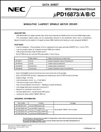 UPD16873CMC-6A4 datasheet: Spindle motor driver IC(driving at 5V supply voltage) UPD16873CMC-6A4