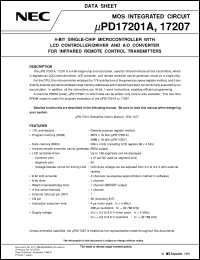 UPD17201AGF-XXX-3B9 datasheet: 4-bit single-chip microcontroller UPD17201AGF-XXX-3B9