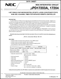 UPD17204GC-XXX-3BH datasheet: 4-bit single-chip microcontroller UPD17204GC-XXX-3BH