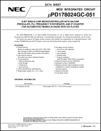 UPD178024GC-XXX-8BT datasheet: 8-bit DTS controller UPD178024GC-XXX-8BT