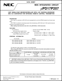 UPD17P207GF-001-3B9 datasheet: OTP version 4-bit single-chip microcontroller UPD17P207GF-001-3B9