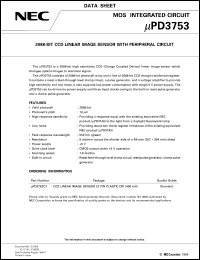 UPD3753CY datasheet: 2088-bit one-dimensional CCD, single +5V UPD3753CY