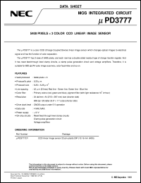 UPD3777CY datasheet: 5400-pixel x 3 color CCD linear image sensor UPD3777CY