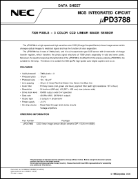 UPD3788D datasheet: 7300 pixels x 3 color CCD linear image sensor UPD3788D