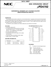 UPD4702G datasheet: Counter for the encoder UPD4702G