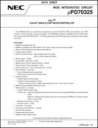 UPD70325L-8 datasheet: 16/8 bit single-chip microcomputer UPD70325L-8