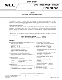 UPD70741GC-25-7EA datasheet: 32-bit RISC processor with a peripheral function UPD70741GC-25-7EA