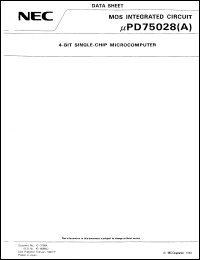 UPD75028CW(A)-XXX datasheet: 4-bit single-chip microcomputer UPD75028CW(A)-XXX