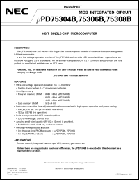 UPD75304BGF-XXX-3B9 datasheet: 4-bit single-chip microcomputer UPD75304BGF-XXX-3B9