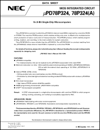 UPD78P324KC datasheet: 16/8-bit single-chip microcomputer UPD78P324KC