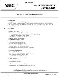 UPD98405GL-PMU datasheet: 155M ATM INTEGRATED SAR CONTROLLER UPD98405GL-PMU