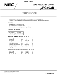 UPG103A datasheet: Gallium arsenide integrated circuit UPG103A