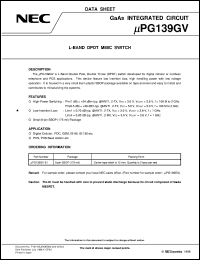 UPG139GV-E1 datasheet: L-band DPDT switch UPG139GV-E1