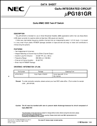 UPG181GR datasheet: DBS twin IF switch amplifier UPG181GR