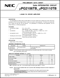 UPG2106TB-E3 datasheet: PA driver amp with variable gain function UPG2106TB-E3