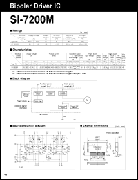 SI-7200M datasheet: 2-Phase Bipolar Stepper Motor Driver SI-7200M