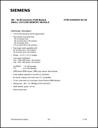 HYM324000GD-60 datasheet: 4M x 32bit DRAM Module SMALL OUTLINE MEMORY MODULE HYM324000GD-60