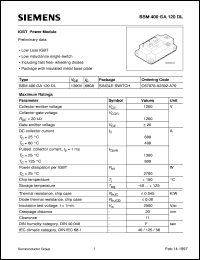 BSM400GA120DL datasheet: 1200V/680A IGBT power module BSM400GA120DL