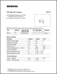 BFQ76 datasheet: PNP silicon RF transistor BFQ76