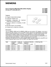 DL-440M datasheet: Seven segment magnified monolithic display DL-440M