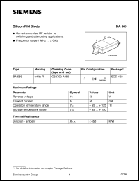 BA585 datasheet: Silicon PIN diode BA585