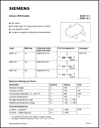 BAR15-1 datasheet: Silicon PIN diode BAR15-1
