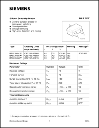 BAS70-04W datasheet: Silicon schottky diode BAS70-04W