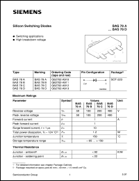 BAS78C datasheet: Silicon schottky diode BAS78C