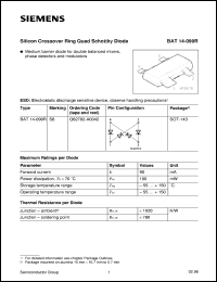 BAT14-099R datasheet: Silicon schottky diode BAT14-099R