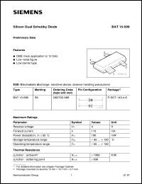 BAT15-099 datasheet: Silicon schottky diode BAT15-099