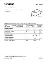 BAT62-02W datasheet: Silicon schottky diode BAT62-02W