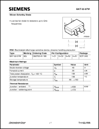 BAT62-07W datasheet: Silicon schottky diode BAT62-07W