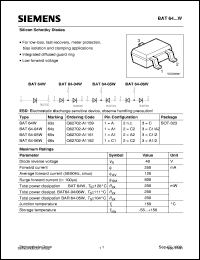 BAT64-05W datasheet: Silicon schottky diode BAT64-05W