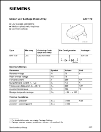 BAV170 datasheet: Silicon low leakage diode array BAV170