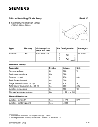 BAW101 datasheet: Silicon switching diode array BAW101