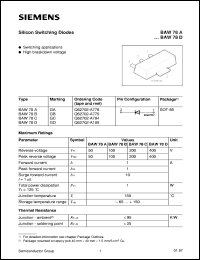 BAW78A datasheet: Silicon switching diode BAW78A