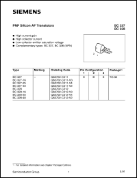 BC327-25 datasheet: PNP silicon AF transistor BC327-25