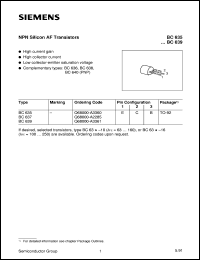 BC637 datasheet: NPN silicon AF transistor BC637