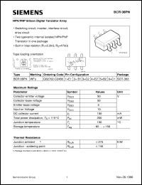 BCR08PN datasheet: NPN/PNP silicon digital transistor array BCR08PN