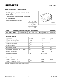 BCR119S datasheet: NPN silicon digital transistor array BCR119S