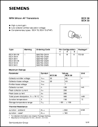 BCX59VII datasheet: NPN silicon AF transistor BCX59VII
