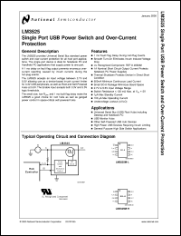 LM3525MX-L datasheet: Single Port USB Power Switch and Over-current Protection LM3525MX-L