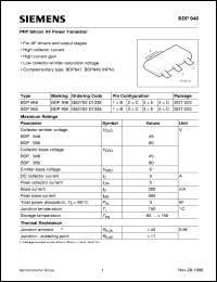 BDP948 datasheet: PNP silicon AF power transistor BDP948