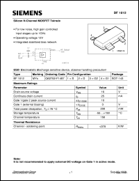 BF1012 datasheet: Silicon N-channel MOSFET tetrode BF1012