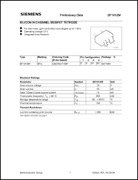 BF1012W datasheet: Silicon N-channel MOSFET tetrode BF1012W