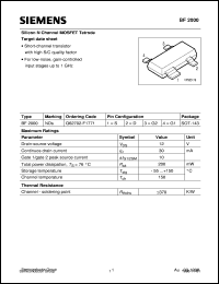 BF2000 datasheet: Silicon N-channel MOSFET tetrode BF2000