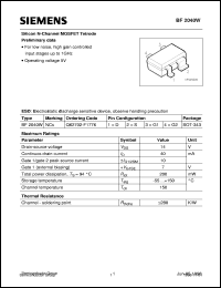 BF2040W datasheet: Silicon N-channel MOSFET tetrode BF2040W