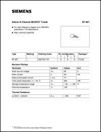 BF987 datasheet: Silicon N-channel MOSFET triode BF987