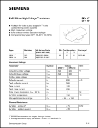 BFN17 datasheet: PNP silicon high-voltage transistor BFN17