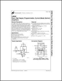 LM359M datasheet: Dual, High Speed, Programmable, Current Mode (Norton) Amplifiers LM359M